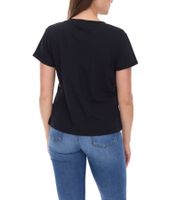 COURSE Women's Cuffed T-Shirt, Summer Shirt, Cotton Top, Casual Shirt, 900799, Black