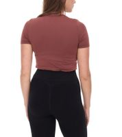 T-shirt court à manches courtes pour femme, style fitness, yoga, mode, 905041, marron acajou T-shirt court à manches courtes pour femme, style fitness, yoga, mode, 905041, marron acajou