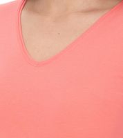 COURSE Women's V-Neck T-Shirt, Summer Shirt, Cotton Top, Casual Shirt, 900779 Coral