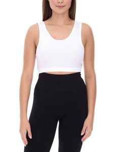 YOU DO YOU Damen Sport-BH Sport-Bustier nahtloses Sport-Oberteil Yoga-BH 904911 Weiß