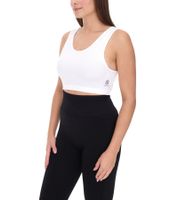 YOU DO YOU Damen Sport-BH Sport-Bustier nahtloses Sport-Oberteil Yoga-BH 904911 Weiß