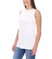 COURSE Women's Long Top, Round Neck, Summer Top, Tank Top, Casual Shirt 900789 White