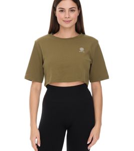 YOU DO YOU women's t-shirt in cropped style fitness top with back cut-out cotton shirt 905051 Khaki
