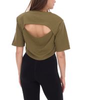 T-shirt court de fitness pour femme YOU DO YOU avec découpe au dos en coton 905051 Kaki T-shirt court de fitness pour femme YOU DO YOU avec découpe au dos en coton 905051 Kaki