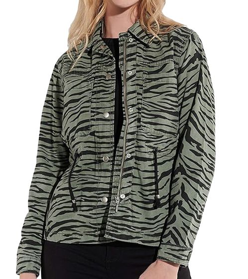 Veste mi-saison femme Vestino, veste en coton à motif animalier, veste d'été en denim 900810 Kaki/Noir