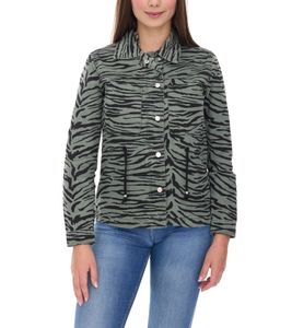 Veste mi-saison femme Vestino, veste en coton à motif animalier, veste d'été en denim 900810 Kaki/Noir