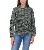 Veste mi-saison femme Vestino, veste en coton à motif animalier, veste d'été en denim 900810 Kaki/Noir Veste mi-saison femme Vestino, veste en coton à motif animalier, veste d'été en denim 900810 Kaki/Noir