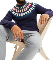 Men's Knitted Sweater with Geometric Pattern, Casual Sweater in Black or Blue Men's Knitted Sweater with Geometric Pattern, Casual Sweater in Black or Blue