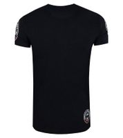 T-shirt homme imprimé « Born with a Purpose » en coton, col rond, noir, R-15216