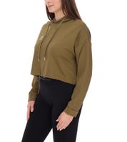 YOU DO YOU Damen Cropped-Hoodie mit Kapuze Alltags-Pullover Yoga-Mode 905081 Khaki