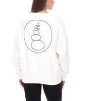 YOU DO YOU Maglione da donna con stampa sul retro, in cotone, a maniche lunghe, stile yoga, 905071, bianco