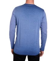 Herren Langarm-Shirt mit Schriftzug Sommer-Baumwoll-Longsleeve mit V-Ausschnitt Freizeit-Pullover R-10115 Dunkel-Blau Herren Langarm-Shirt mit Schriftzug Sommer-Baumwoll-Longsleeve mit V-Ausschnitt Freizeit-Pullover R-10115 Dunkel-Blau
