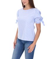 Chemisier femme Sequano T-shirt à manches courtes élégant pour l'été 901509 blanc/bleu Chemisier femme Sequano T-shirt à manches courtes élégant pour l'été 901509 blanc/bleu
