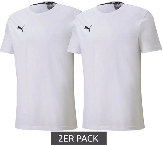 2er Sparpack PUMA TeamGoal 23 Jungen & Mädchen Sport-Shirt Baumwoll-Shirt mit Logo-Patch T-Shirt 656709 04 Weiß
