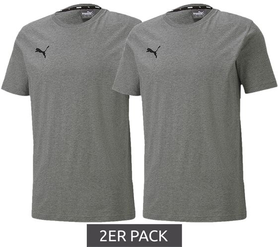 2-Pack Value Pack: PUMA TeamGoal 23 Boys' & Girls' Cotton T-Shirt with Logo Patch, T-Shirt 656709, 33 Gray