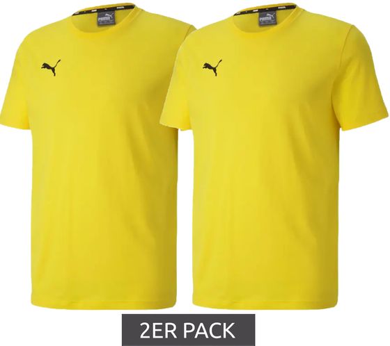 2er Sparpack PUMA TeamGoal 23 Jungen & Mädchen Sport-Shirt Baumwoll-Shirt mit Logo-Patch T-Shirt 656709 07 Gelb