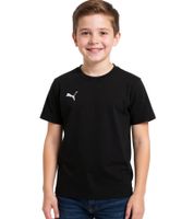 2-Pack PUMA TeamGoal 23 Boys' & Girls' Cotton T-Shirt with Logo Patch, Black