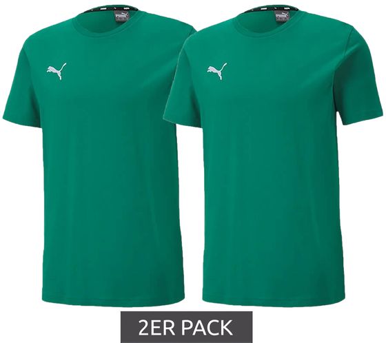 2er Sparpack PUMA TeamGoal 23 Jungen & Mädchen Sport-Shirt Baumwoll-Shirt mit Logo-Patch T-Shirt 656709 05 Grün