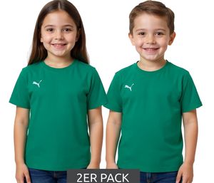 Pack de 2 camisetas deportivas PUMA TeamGoal 23 para niño y niña, camiseta de algodón con parche del logotipo, camiseta 656709 05 Verde Pack de 2 camisetas deportivas PUMA TeamGoal 23 para niño y niña, camiseta de algodón con parche del logotipo, camiseta 656709 05 Verde