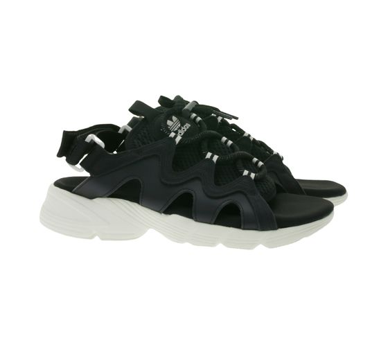adidas Astir Sndl Damen Sandalen mit Klettverschluss Sommer-Schuhe mit Schnellschnürsystem HP9569 Schwarz/Weiß