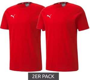 2er Sparpack PUMA TeamGoal 23 Jungen & Mädchen Sport-Shirt Baumwoll-Shirt mit Logo-Patch T-Shirt 656709 01 Rot
