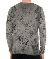 Herren Longsleeve mit Schriftzug Baumwoll-Langarm-Shirt Sommer-Pullover Freizeit-Shirt R-10153 Grau Herren Longsleeve mit Schriftzug Baumwoll-Langarm-Shirt Sommer-Pullover Freizeit-Shirt R-10153 Grau