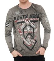 Herren Longsleeve mit Fighter-Print Baumwoll-Langarm-Shirt Sommer-Pullover Freizeit-Shirt R-10150 Grau Herren Longsleeve mit Fighter-Print Baumwoll-Langarm-Shirt Sommer-Pullover Freizeit-Shirt R-10150 Grau