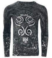 Chemise à manches longues pour homme avec imprimé tribal all-over, chemise à manches longues en coton, pull d'été, chemise de loisirs R-10152, gris foncé