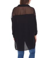 vestino Damen Boyfriend Hemd-Bluse mit transparenten Partien Sommer-Bluse 900509 Schwarz vestino Damen Boyfriend Hemd-Bluse mit transparenten Partien Sommer-Bluse 900509 Schwarz