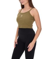 YOU DO YOU women's crop top ribbed fitness top cotton shirt tank top yoga fashion 905101 khaki