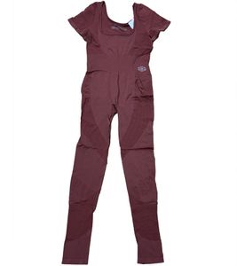 YOU DO YOU Damen Jumpsuit modischer Fitness-Einteiler betonter Taille Workout-Jumpsuit 905011 Mahagoni-Braun