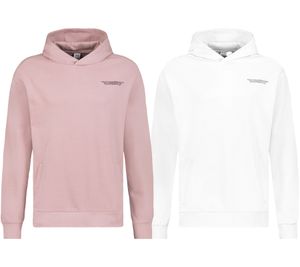 SUBLEVEL Herren Kapuzen-Pullover Baumwoll-Hoodie mit Eingriffstaschen Sweater H10014T21326A in Rosa oder Weiß