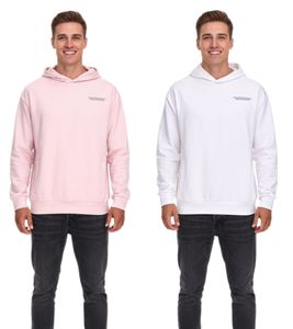 SUBLEVEL Herren Kapuzen-Pullover Baumwoll-Hoodie mit Eingriffstaschen Sweater H10014T21326A in Rosa oder Weiß