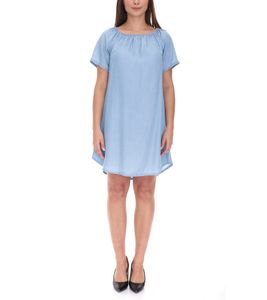 vestino Women's Tunic Dress, Loose Fit, Mini Dress, Short Sleeve Dress, 900568 Light Blue