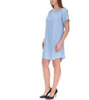 vestino Women's Tunic Dress, Loose Fit, Mini Dress, Short Sleeve Dress, 900568 Light Blue
