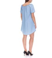 vestino Women's Tunic Dress, Loose Fit, Mini Dress, Short Sleeve Dress, 900568 Light Blue