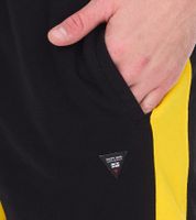 Pantaloncini sportivi da uomo, pantaloncini in cotone, pantaloni corti da fitness, pantaloni da allenamento R-13631 Nero/Giallo