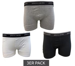 3er Pack Pierre Cardin Herren Boxershorts mit Baumwoll-Stretch Unterwäsche Unterhose 015 4053800003 Schwarz, Grau, Weiß