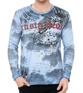 Chemise à manches longues pour homme avec dégradé de couleurs, chemise à manches longues en coton, pull d'été, chemise de loisirs R-10140 Bleu Chemise à manches longues pour homme avec dégradé de couleurs, chemise à manches longues en coton, pull d'été, chemise de loisirs R-10140 Bleu