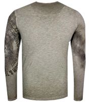 Camicia a maniche lunghe da uomo con grandi scritte e stampa, camicia a maniche lunghe in cotone, maglione estivo, camicia per il tempo libero R-10135 Khaki