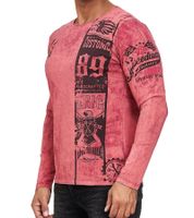 Chemise à manches longues en coton tie-dye pour homme, pull d'été, chemise de loisirs, rouge R-10146