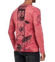 Chemise à manches longues en coton tie-dye pour homme, pull d'été, chemise de loisirs, rouge R-10146
