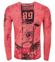 Chemise à manches longues en coton tie-dye pour homme, pull d'été, chemise de loisirs, rouge R-10146