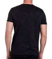 T-shirt homme imprimé Pillard et Exploitant, col rond, en coton, noir, R-15191