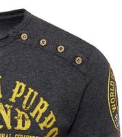 Herren T-Shirt mit "Born with a Purpose" Print Baumwoll-Shirt Rundhals-Shirt R-15216 Dunkelgrau meliert Herren T-Shirt mit "Born with a Purpose" Print Baumwoll-Shirt Rundhals-Shirt R-15216 Dunkelgrau meliert