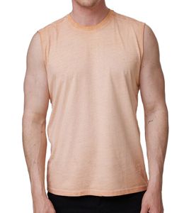 Débardeur homme manches courtes simple été coton R-15286 orange clair Débardeur homme manches courtes simple été coton R-15286 orange clair
