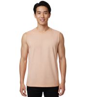 Canotta da uomo a maniche corte, semplice, estiva, in cotone, R-15286, arancione chiaro