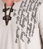Camisa de manga larga para hombre con letras, camisa de algodón de verano de manga larga con cuello en V, suéter de ocio R-10115 Beige Camisa de manga larga para hombre con letras, camisa de algodón de verano de manga larga con cuello en V, suéter de ocio R-10115 Beige