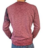 Men's Vintage-Style Long-Sleeve Work in Progress Round-Neck Cotton Shirt R-10109 Light Burgundy Men's Vintage-Style Long-Sleeve Work in Progress Round-Neck Cotton Shirt R-10109 Light Burgundy