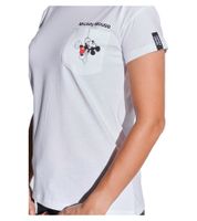 COURSE Topolino T-shirt da donna con taschino sul petto in cotone girocollo 900939 Bianco